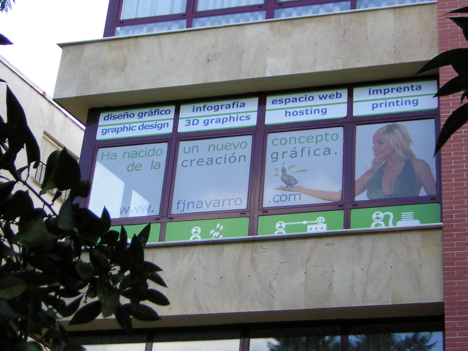 Windows of Fran's first office in Estepona, FJNavarro Design Studio